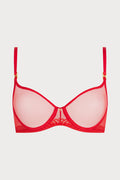 Sheer Emotion Red Half Cup Bra