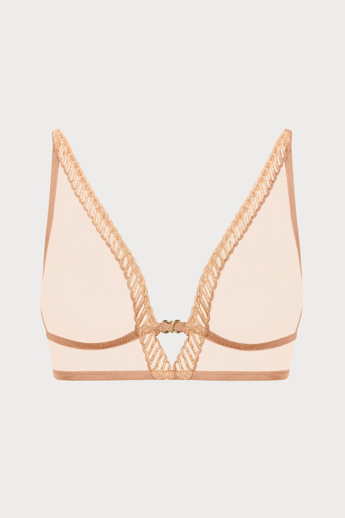 Sheer Emotion Sand Wireless Triangle Bra