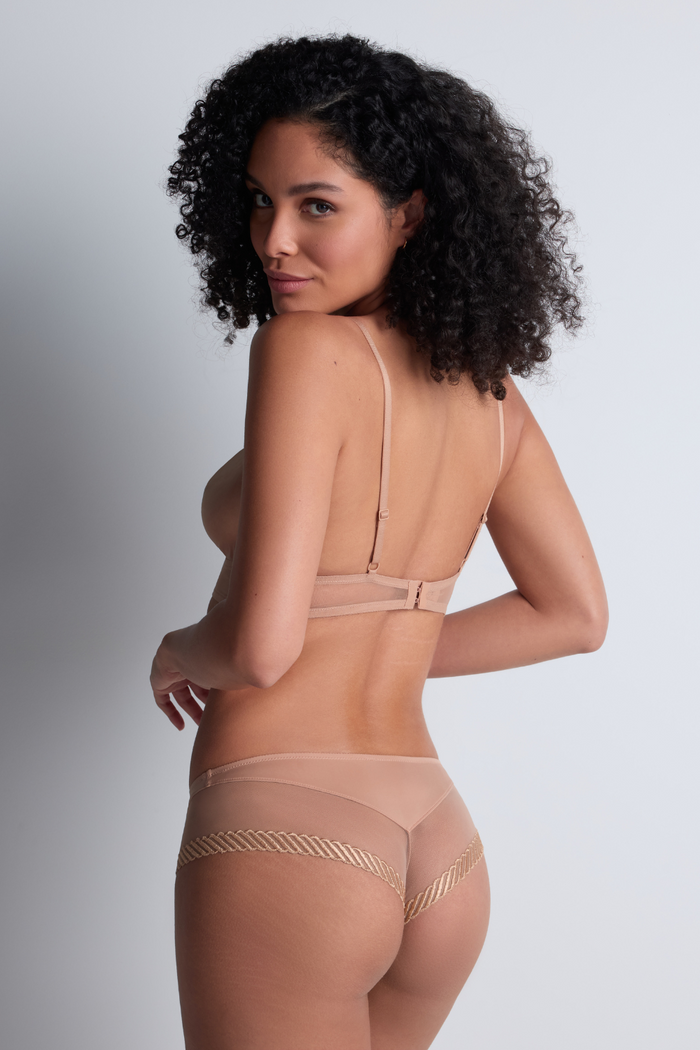 Aubade Beige Wireless Triangle Bra | Sheer Emotion French Lingerie