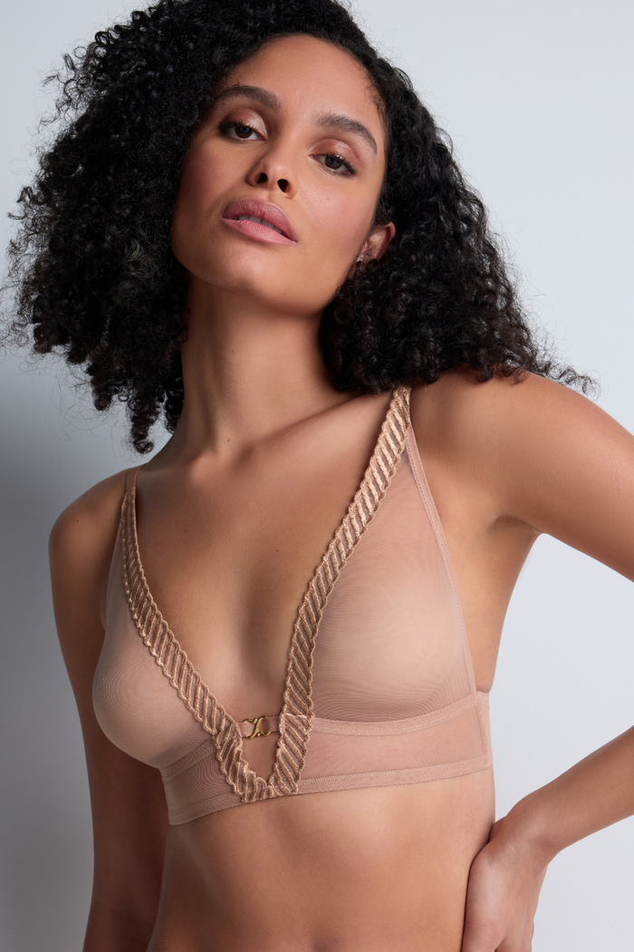 Aubade Sand Wireless Bralette | Sheer Emotion
