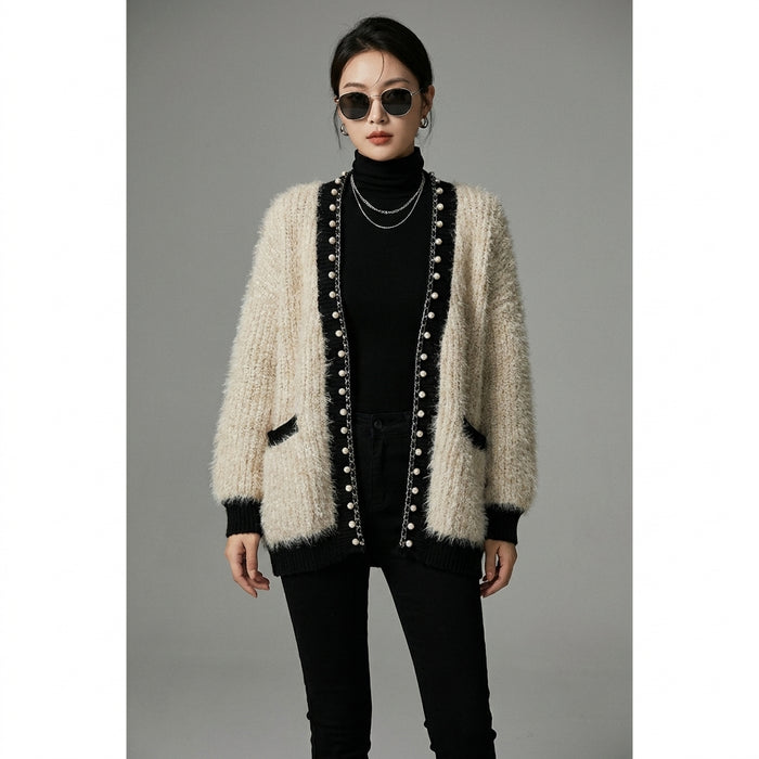 Cardigan tricoté brillant femme - Mode Coréenne Hiver - Koreanxwear