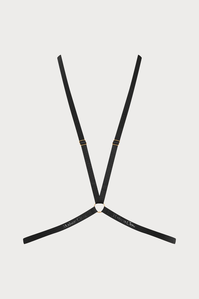 Maison Close Signature Harness Black/Gold - Naughty Knickers