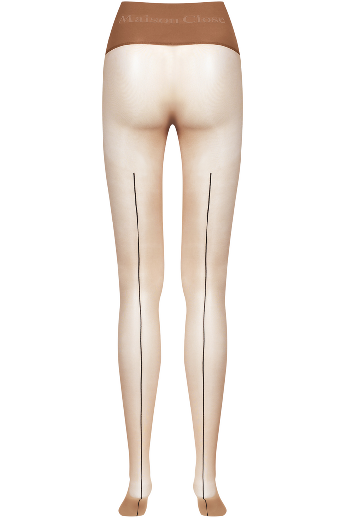 Maison Close Signature Seamless Back Seamed Tights 20 Denier Sun Nude