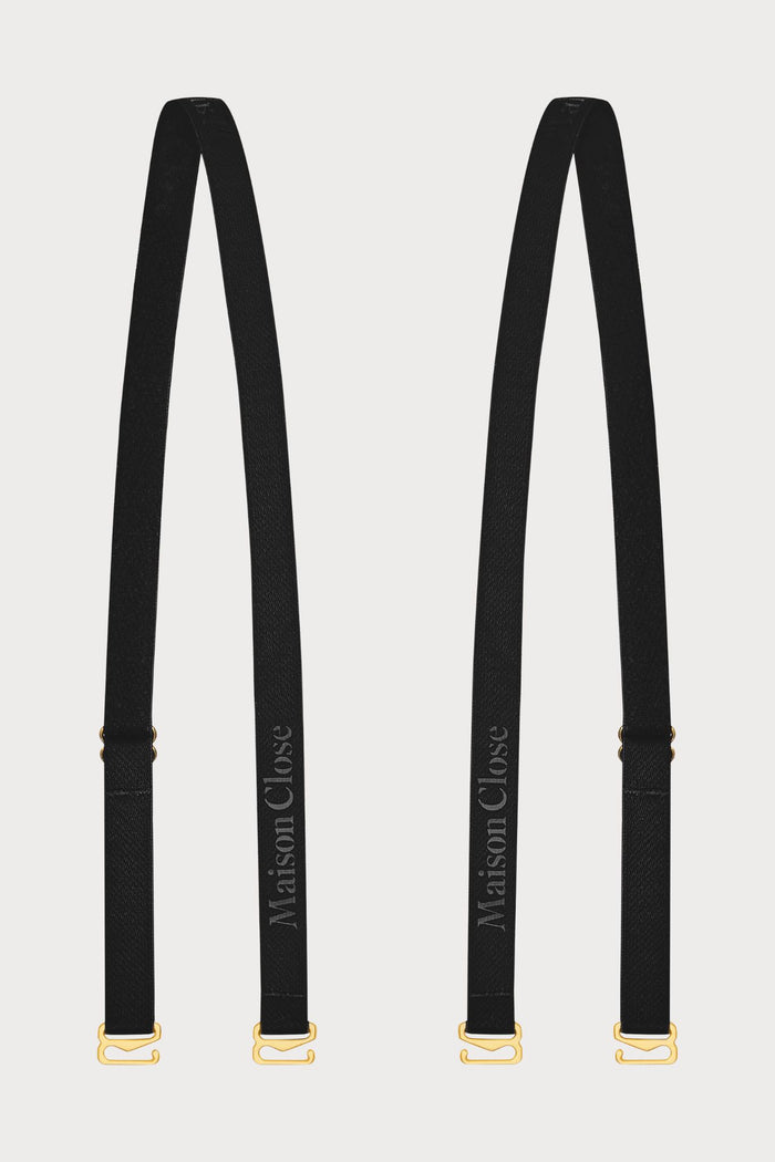 Maison Close Signature Shoulder Straps Black/Gold - Naughty Knickers
