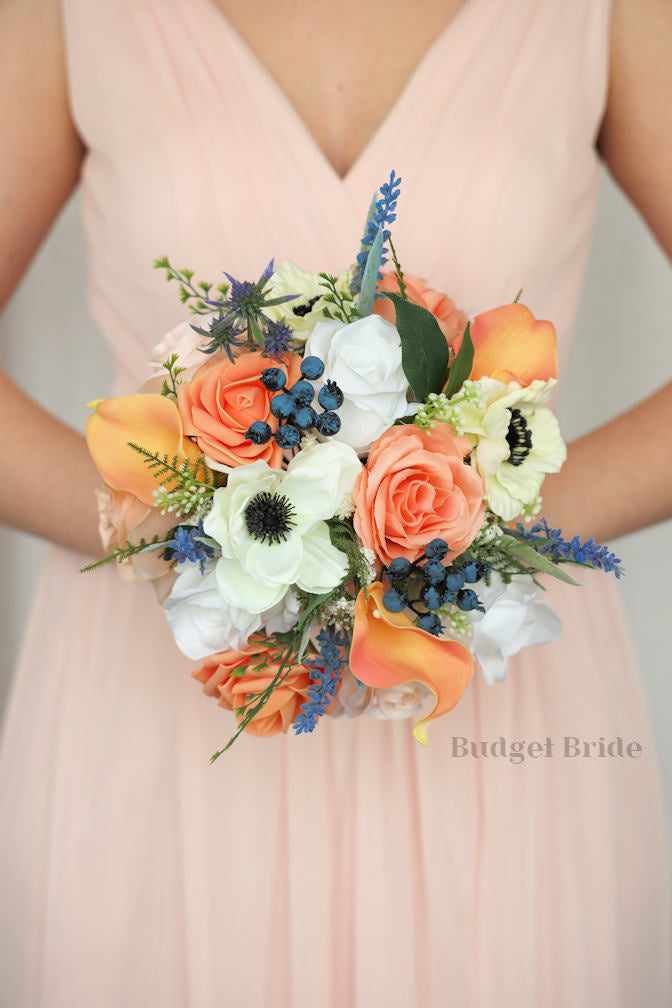 Silk Wedding Bouquet with Anemones - $75.00 | Lydia Collection