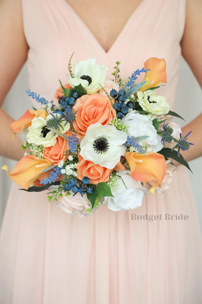 Silk Wedding Bouquet with Anemones - $75.00 | Lydia Collection