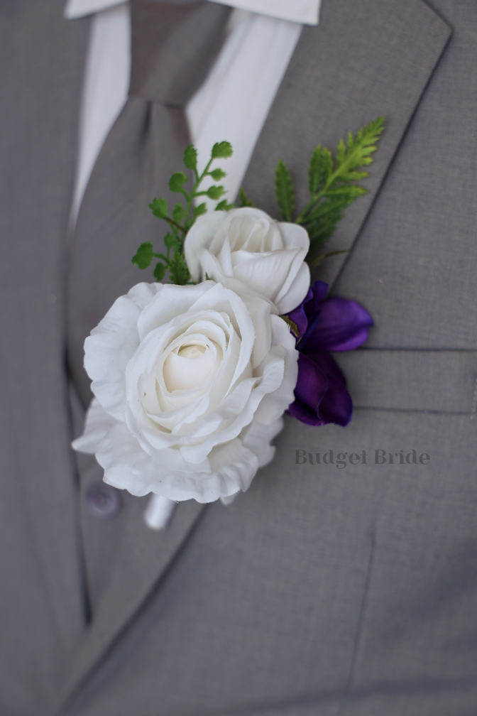 Silk Wedding Bouquet with Blue Orchids - $195.00 | Edison Collection
