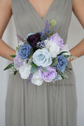 Silk Wedding Bouquet with Steel Blue - $95.00 | Nen Collection
