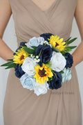 Silk Wedding Bouquet with Sunflowers - $170.00 | Gemini Collection