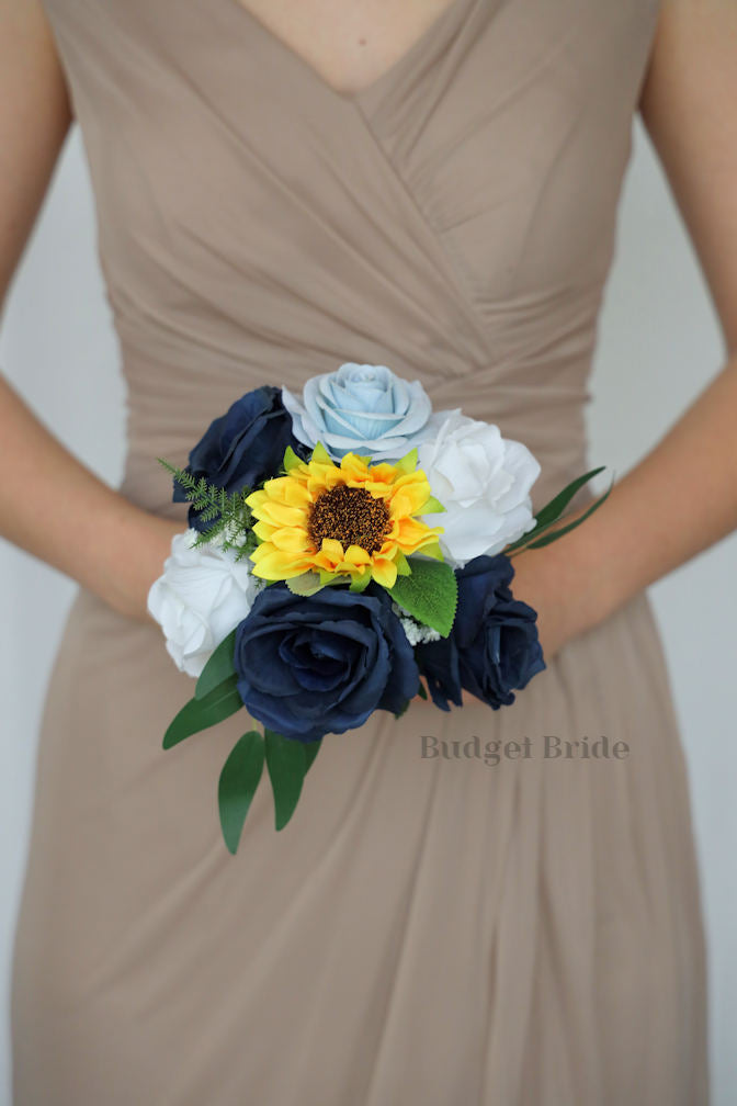 Silk Wedding Bouquet with Sunflowers - $170.00 | Gemini Collection
