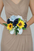 Silk Wedding Bouquet with Sunflowers - $58.50 | Gemini Collection