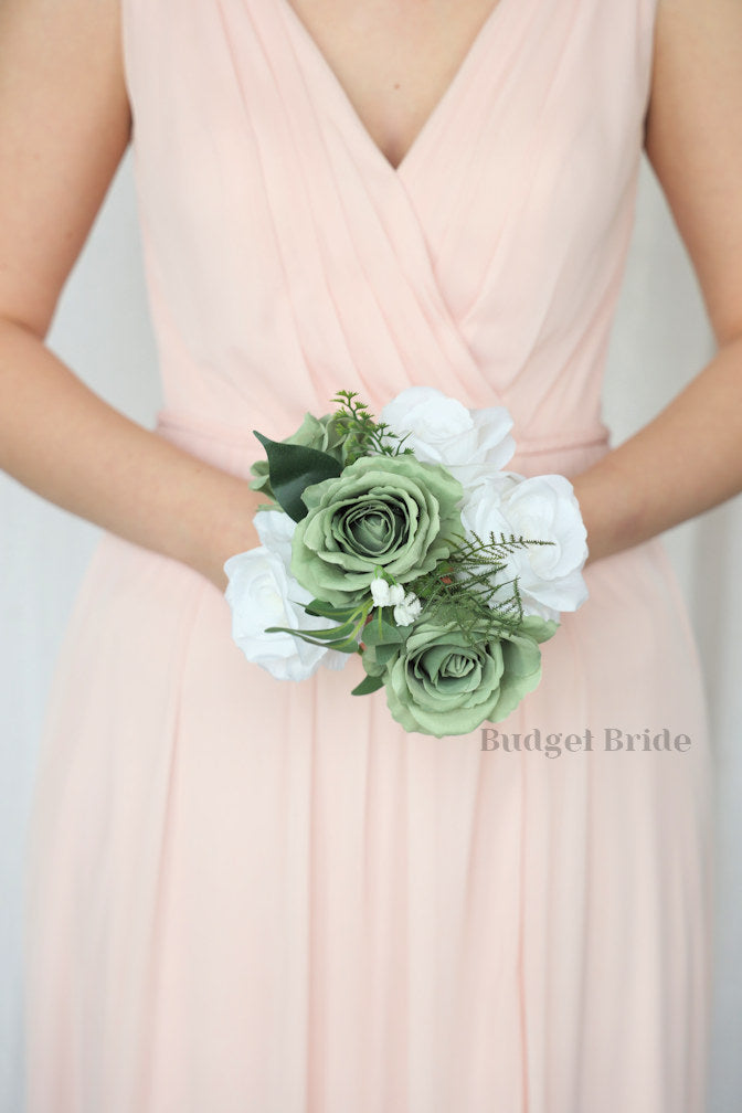 Silk Wedding Bouquet with White Lilies - $195.00 | Saturn Collection