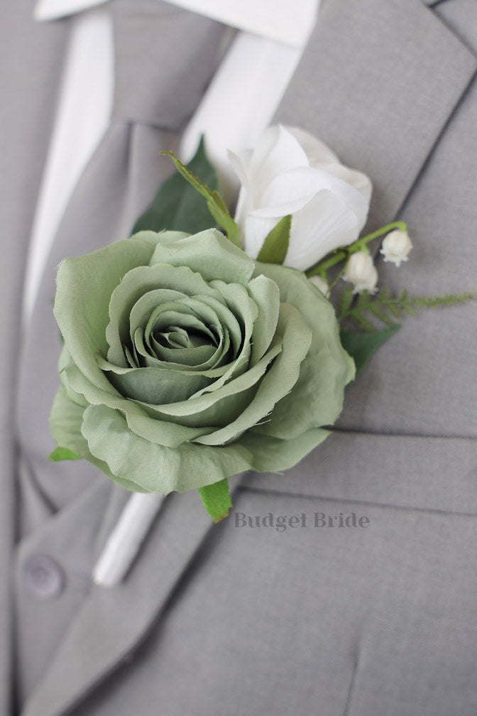 Silk Wedding Bouquet with White Lilies - $65.00 | Saturn Collection
