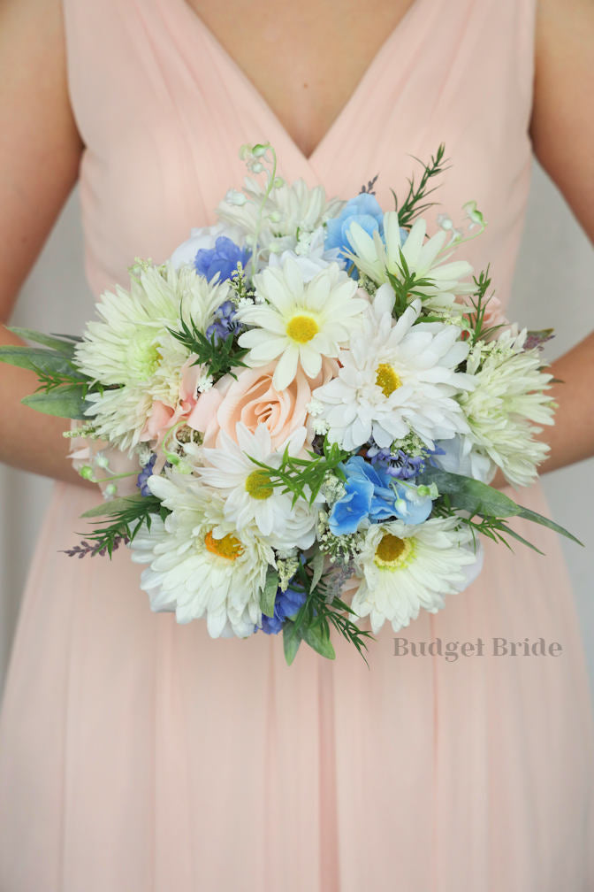 Silk Wedding Bouquet with Wildflowers - $45.00 | Ayla Collection