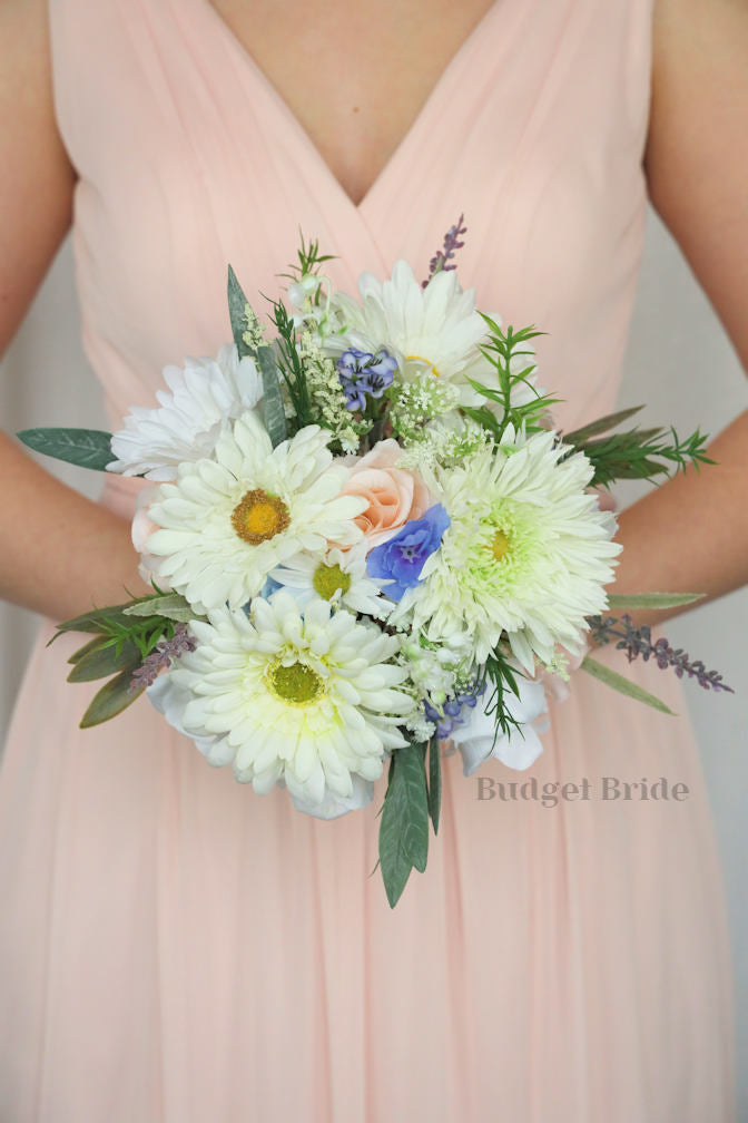 Silk Wedding Bouquet with Wildflowers - $45.00 | Ayla Collection