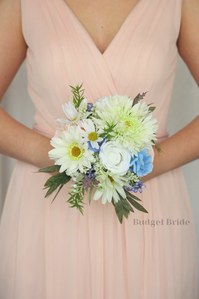 Silk Wedding Bouquet with Wildflowers - $45.00 | Ayla Collection