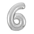 Silver Number 6 Shape Balloon