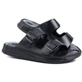 Soul Cloud: Black Adjustable Dual-strap Sandal