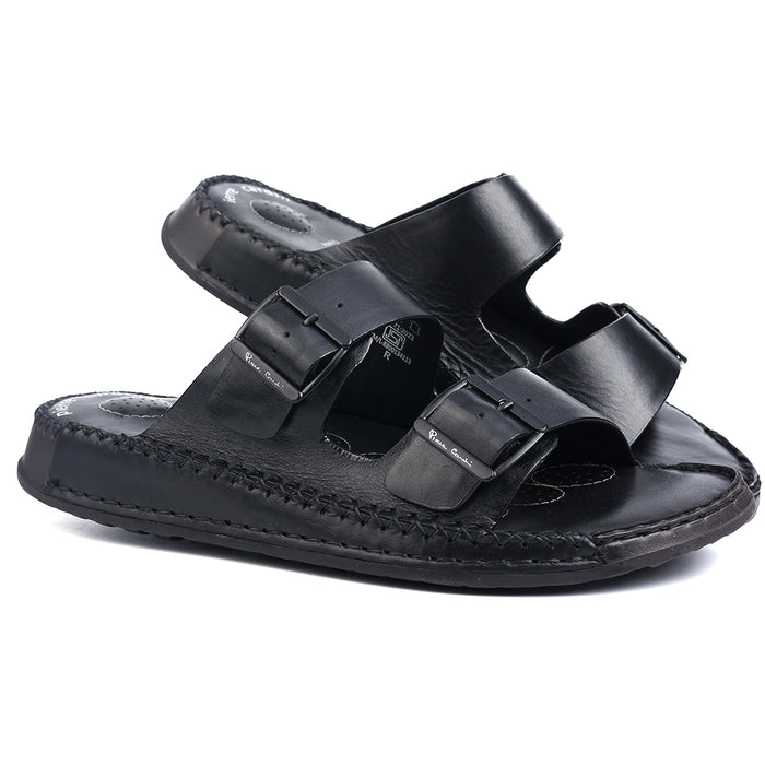 Soul Cloud: Black Adjustable Dual-strap Sandal