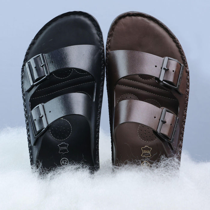 Soul Cloud: Black Adjustable Dual-strap Sandal