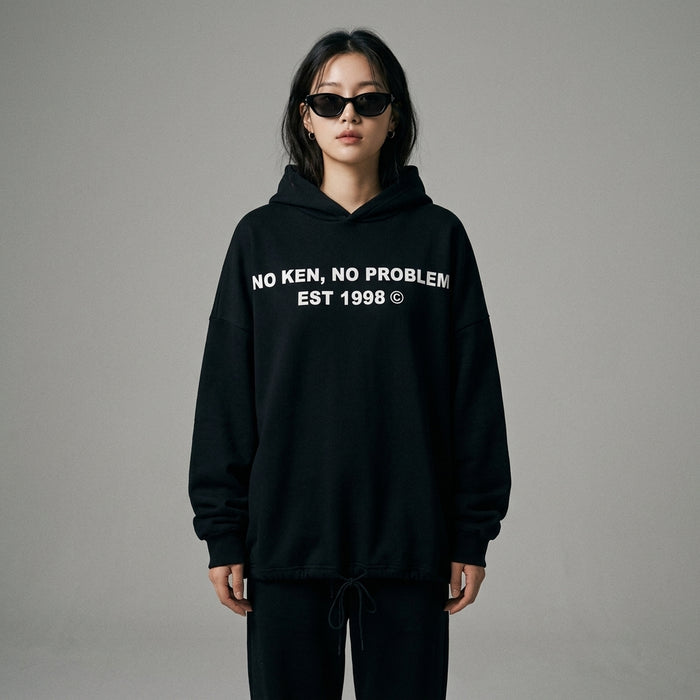 Sweat à capuche oversize noir pour femme - Koreanxwear - Taille S