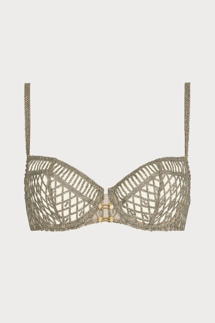 Stardust Dream Green Embroidery Half Cup Bra