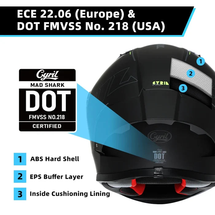 Stylish Dual Certified Full Face Motorcycle Helmet