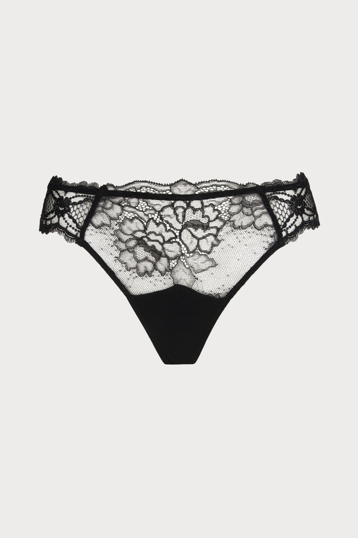 Sublime En Dentelle Black Thong