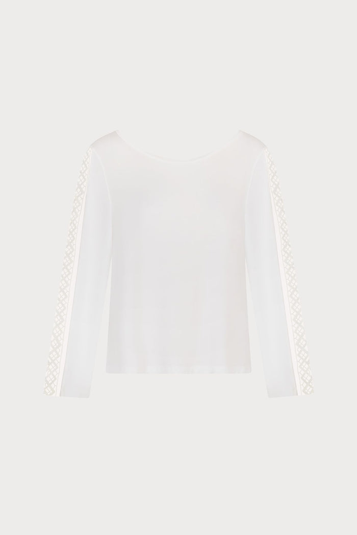Aubade Ivory Modal Long Sleeve Top with Embroidery - Sweet Obsession