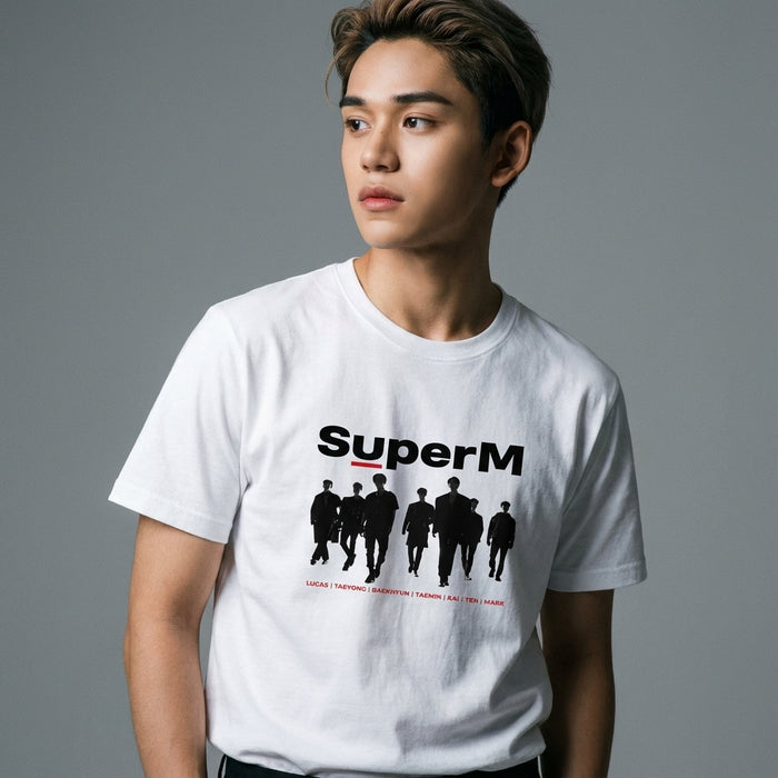 Mannequin teen - T-Shirt Super M - Clip - Blanc / XXS