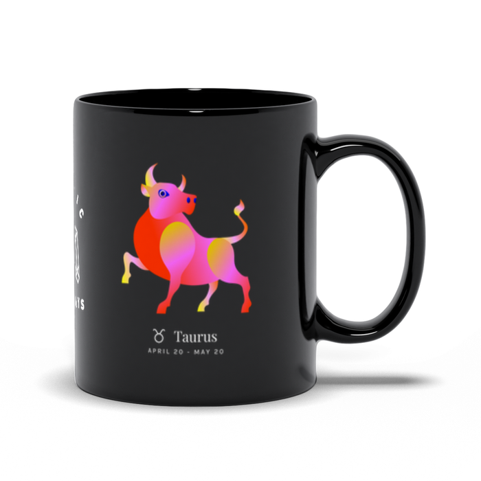 Taurus Zodiac Black Mug