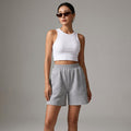 Short femme taille élastique texturé gris - Koreanxwear - Taille XL - Grande Taille