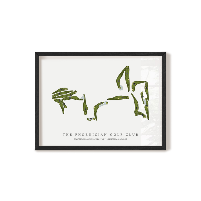 The Phoenician Golf Club | Golf Course Map | Black Frame