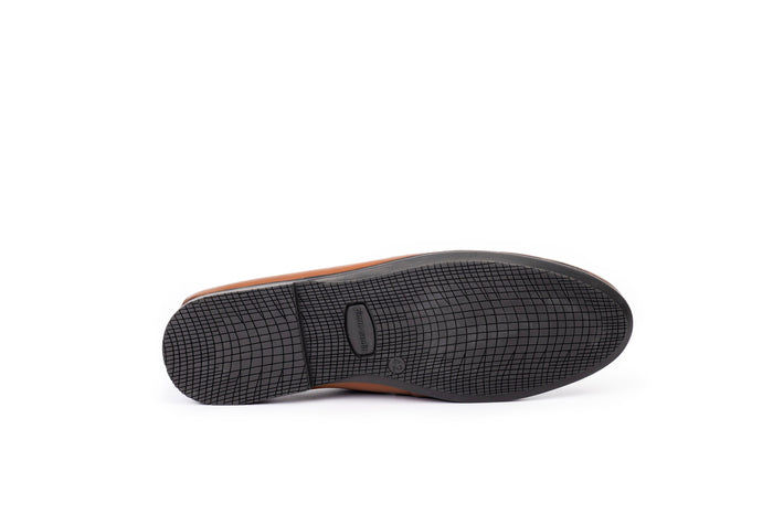 The Traveller: Patterned Cognac Loafer