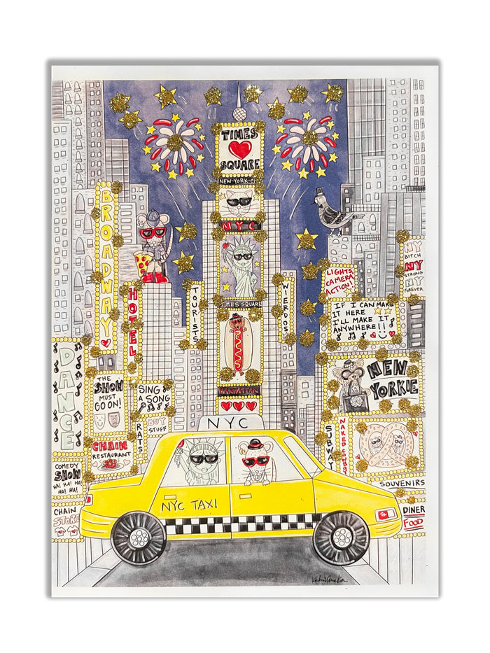 Times Square Glitter Card