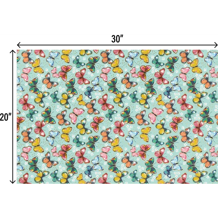 Tissue - Printed - Colorful Butterflies - PT469