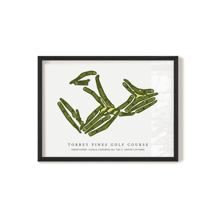 Torrey Pines Golf Course - North Course | Golf Course Map | Black Frame