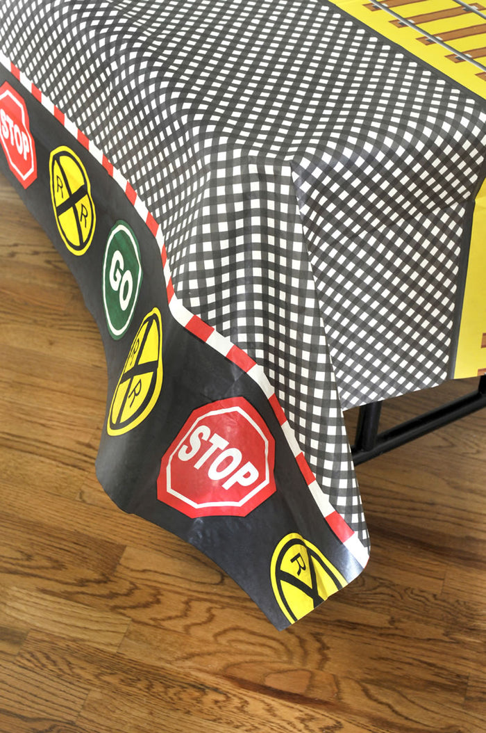 Train Railroad Table Cover