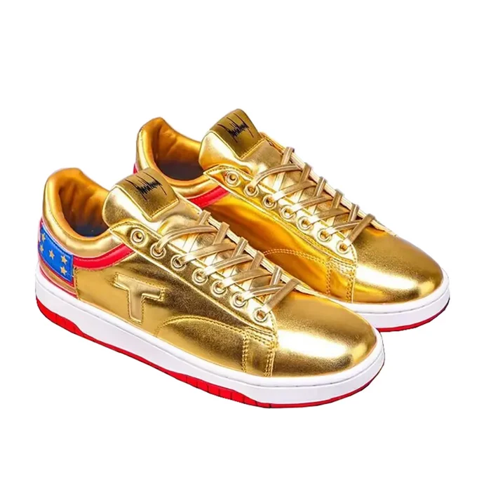 Trump Gold MAGA Never Surrender Makes Me Stronger Sneakers