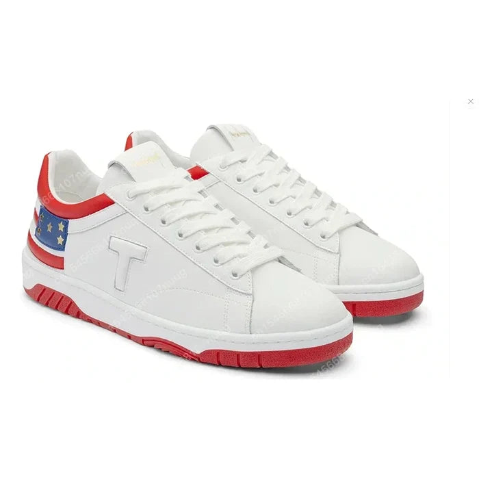 Trump Gold MAGA Never Surrender Makes Me Stronger Sneakers