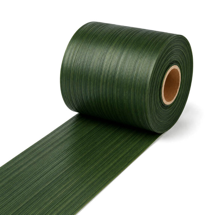 Variegated Aspidistra Leaf Floral Ribbon 4in x 50yds Dark Green
