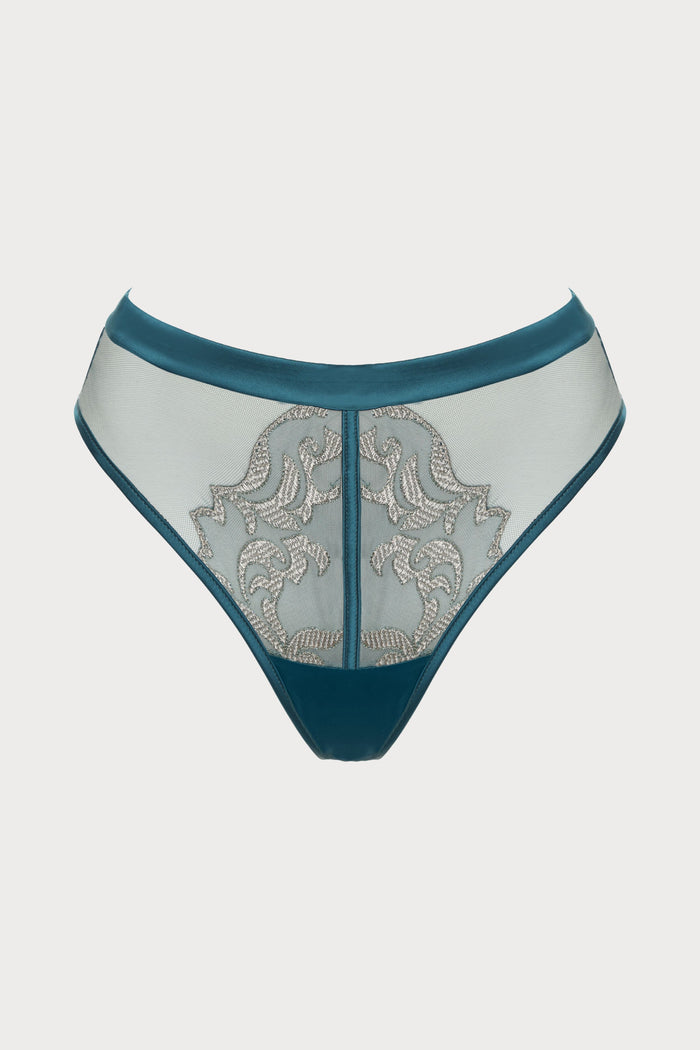 Prelude Venus Teal Embroidery Brazilian Brief