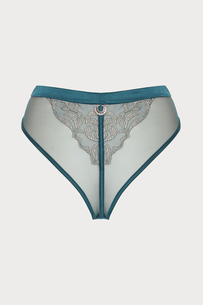 Prelude Venus Teal Embroidery Brazilian Brief
