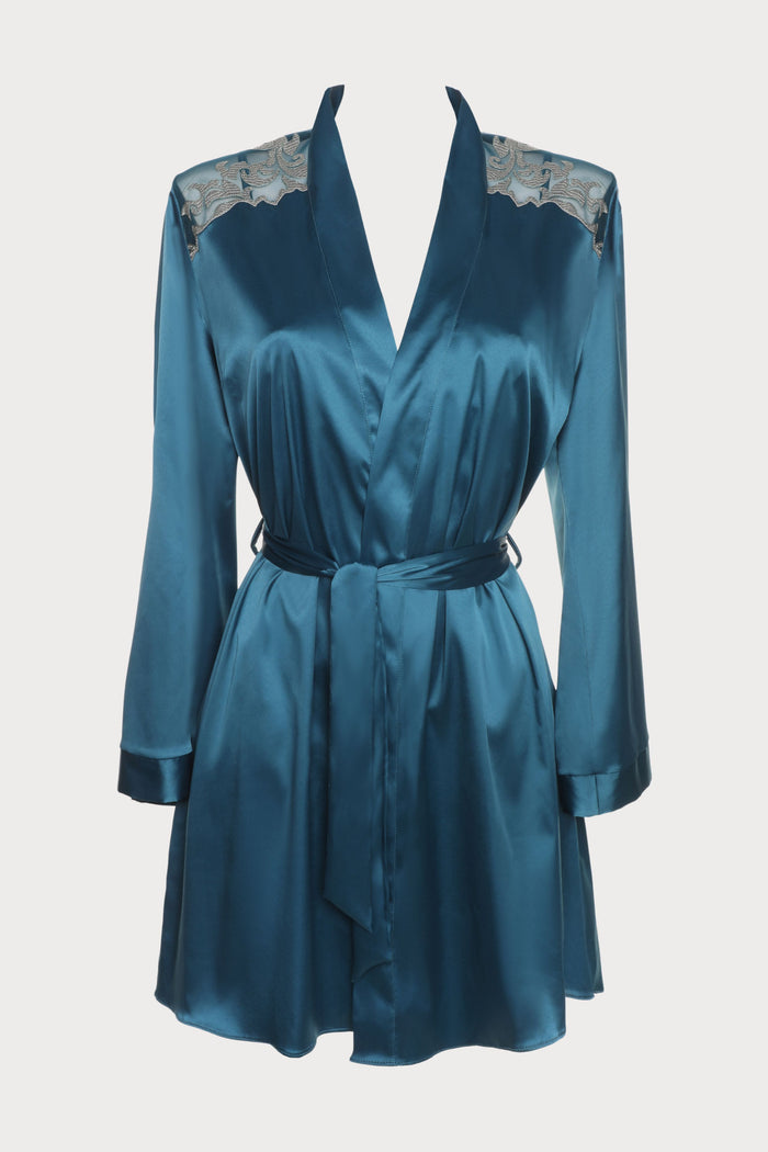 Prelude Venus Teal Satin Robe