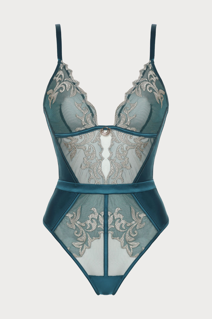Prelude Venus Teal Thong Bodysuit