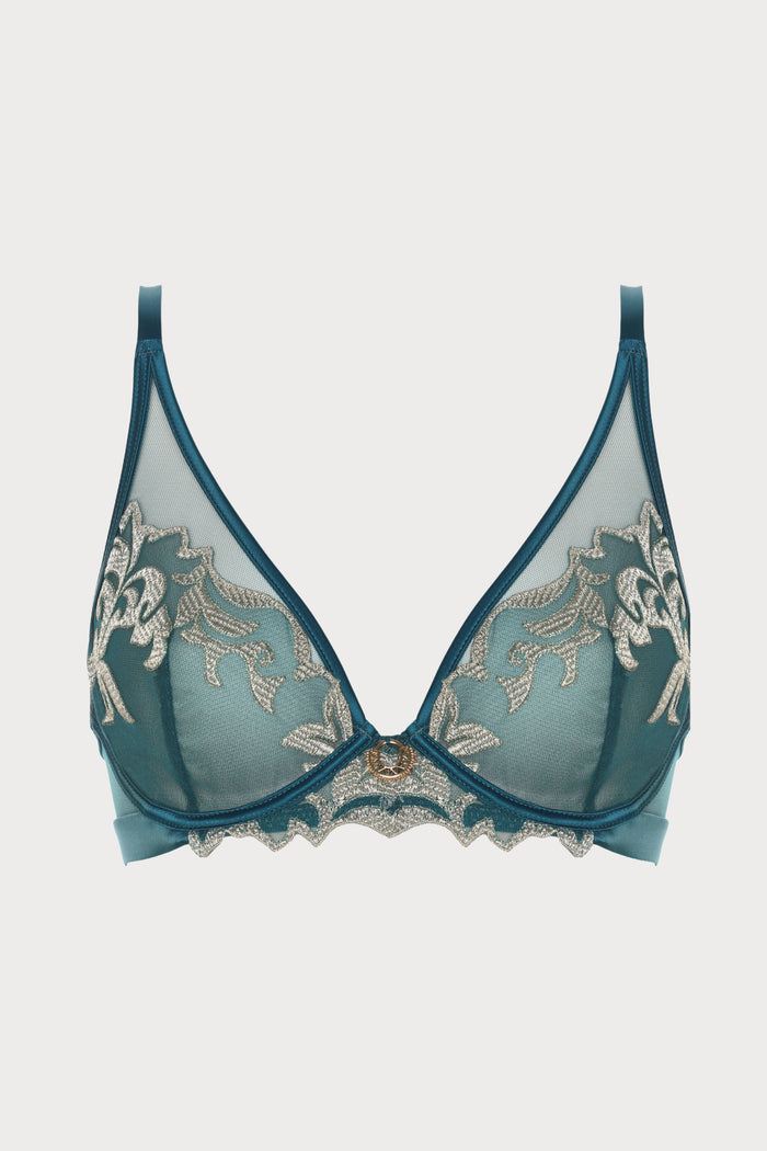 Prelude Venus Teal Embroidery Wired Triangle Bra