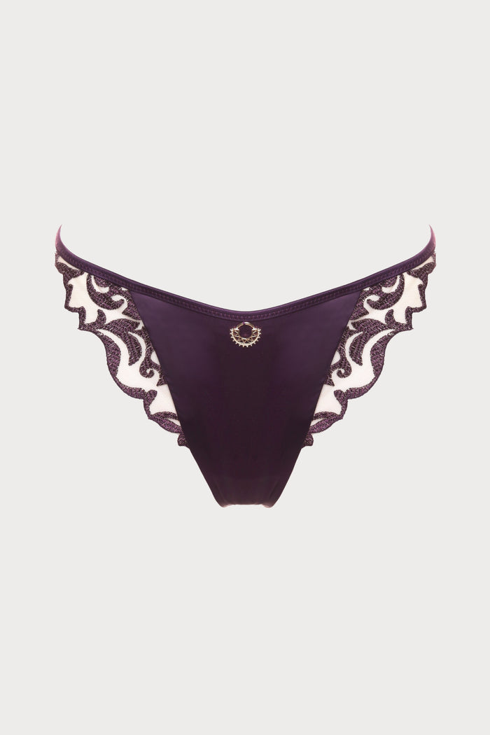 Prelude Venus Violet Satin & Embroidery Brief