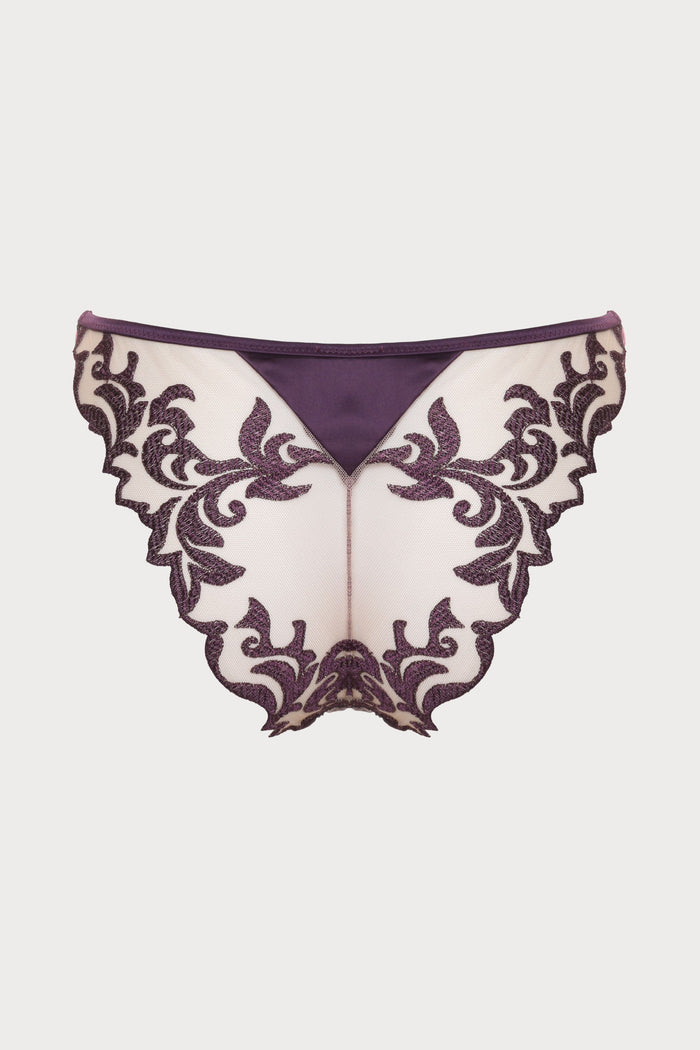 Prelude Venus Violet Satin & Embroidery Brief