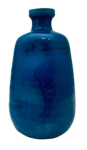 Vintage Turquoise Crackle Vase.