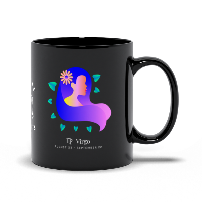 Virgo Zodiac Black Mug